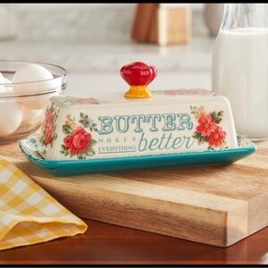 The Pioneer Woman Vintage Floral Butter Dish